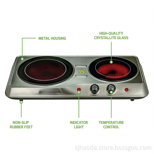 Electric Infrared Burner Double-Plate Ceramic Glass Cooktop